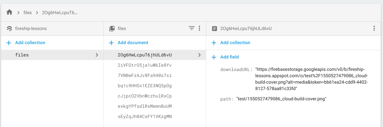 Firebase storage uploads with a reference to Firestore