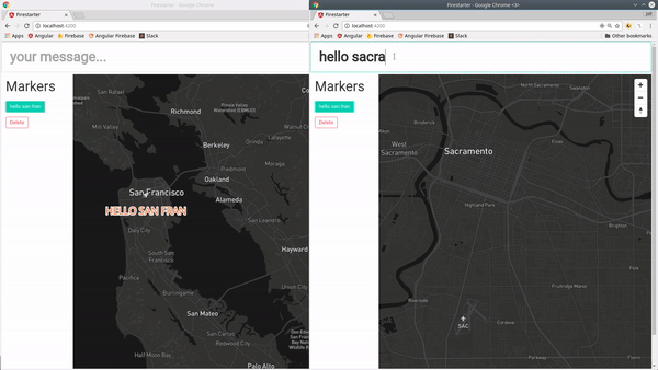 realtime interaction between two maps