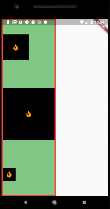 aligned boxes Flutter