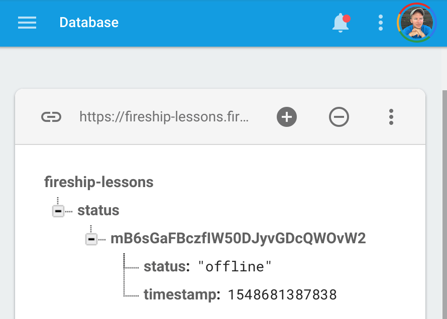 realtime database model for presence system